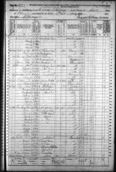 1870 US Census - Household of Jacob Oestmann, page 1 of 2