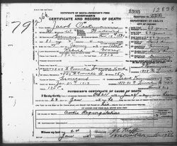 Death Certificate of Jacob Oestmann