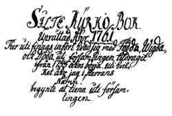 Source: Church books for Silte parish, Kyrkoböcker 1755-1837 (S206)