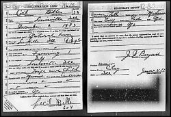 WWI Draft Registration Card of Cecil Bible