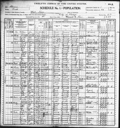 1900 US Census - Household of Henry Mohr, Page 1 of 2