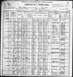 1900 US Census - Household of Henry Mohr, Page 2 of 2