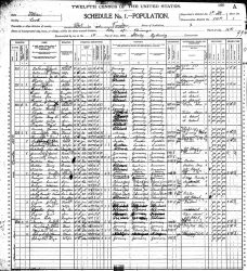 1900 US Census - Household of Jacob Oestmann