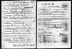WWI Draft Registration Card of David Joseph McGrath