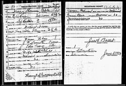 WWI Draft Registration Card of Harry Sherman Bible