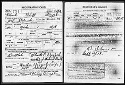 WWI Draft Registration Card of Helmuth Philipp Binzel