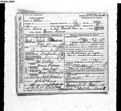 Death Certificate of Aaron Reams