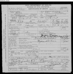 Death Certificate of Ida M. Reams