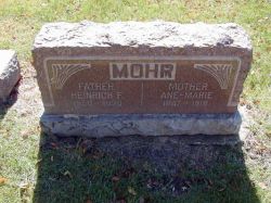 Headstone of Heinrich F. Mohr and Ane Marie Mohr (nee Sorensen)